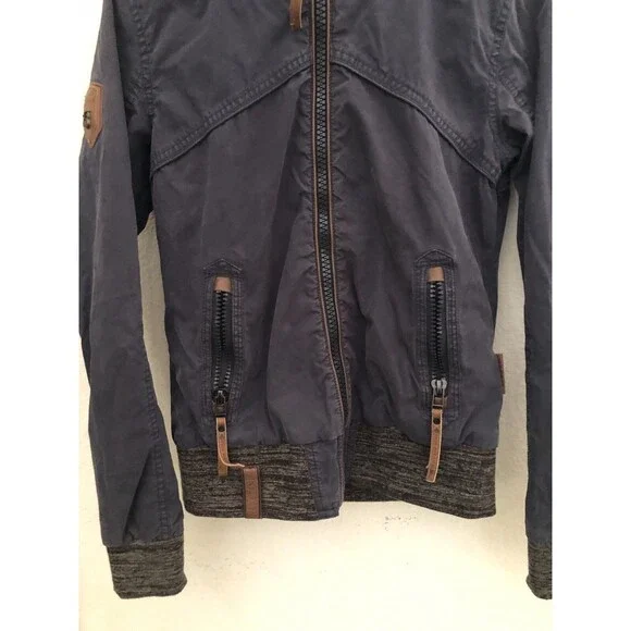 Naketano Brand New World Hooded Jacket Women’s Small Gray Full Zip Casual Hoodie - Picture 5 of 14